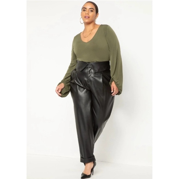 Eloquii Black Faux Leather Pants - Picture 1 of 15